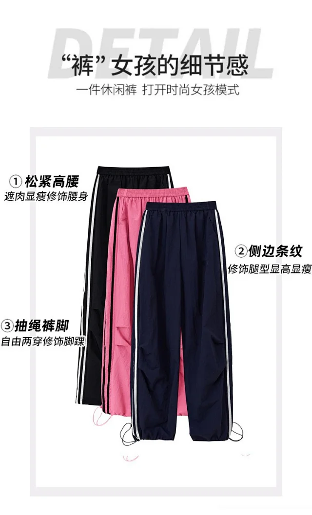 2025 Summer American Striped Cargo Pants for Women Detail