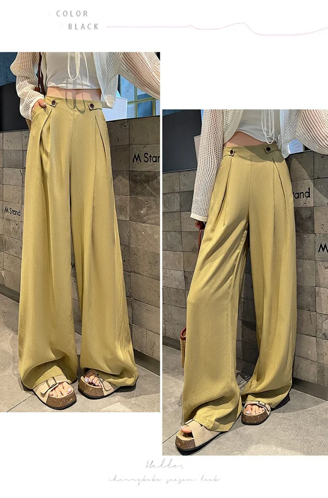 Summer Thin Tencel White Pants Detail