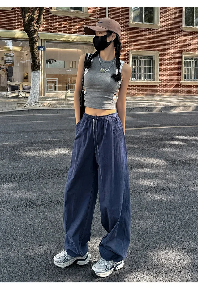 Women's Summer New Puff Straight Pants Detail