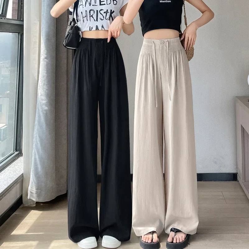 Summer New Tencel Linen Wide-Leg Pants