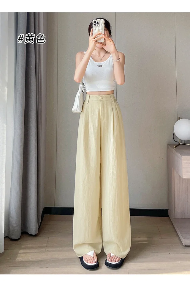 Linen Wide-Leg Pants for Women Detail