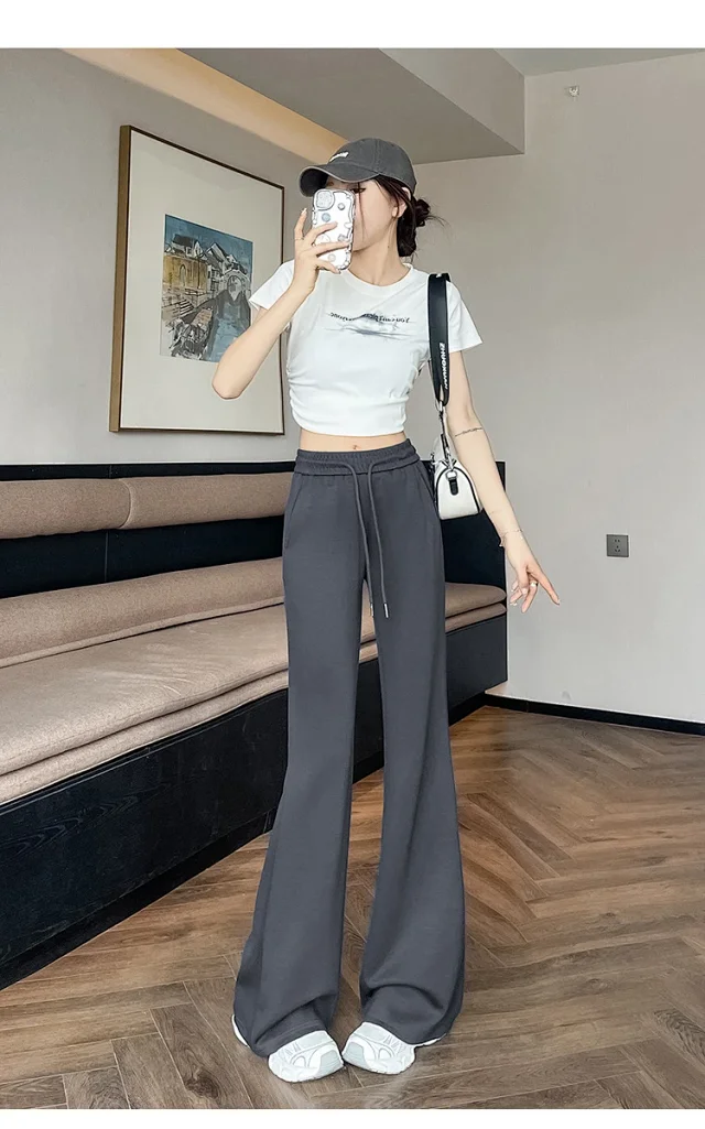 2025 Summer Ice Silk Flared Yoga Pants for Women Detail