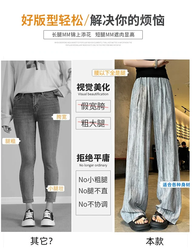 2025 Summer Tie - Dye Wide - Leg Pants Detail