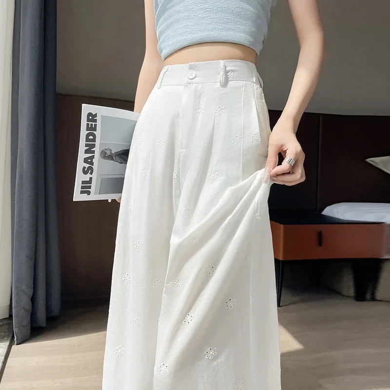 Women's Lace Hollow Wide-Leg Pants 2025 Summer New