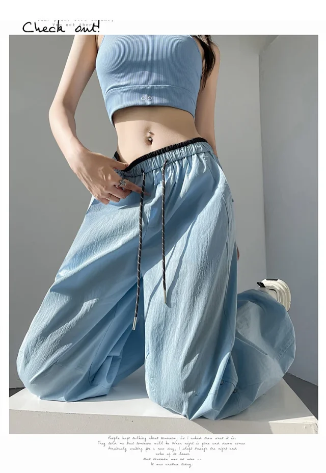 Colorful Dopamine Summer Cargo Pants for Women Detail