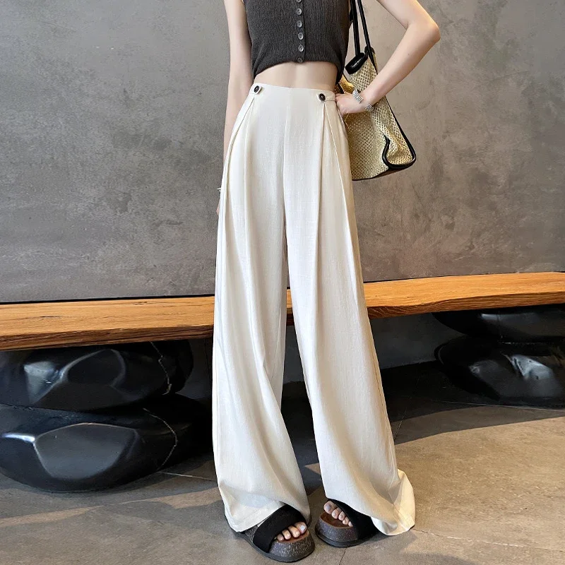 Summer Thin Tencel White Pants