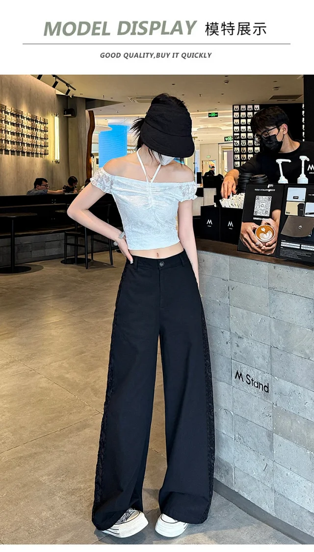 ASOFFICIAL Blogger Recommends Korean Style High-waisted Wide-leg Pants Detail