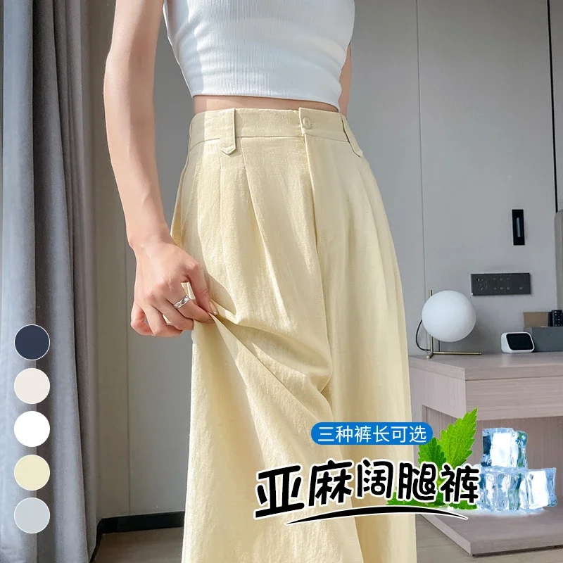 Linen Wide-Leg Pants for Women