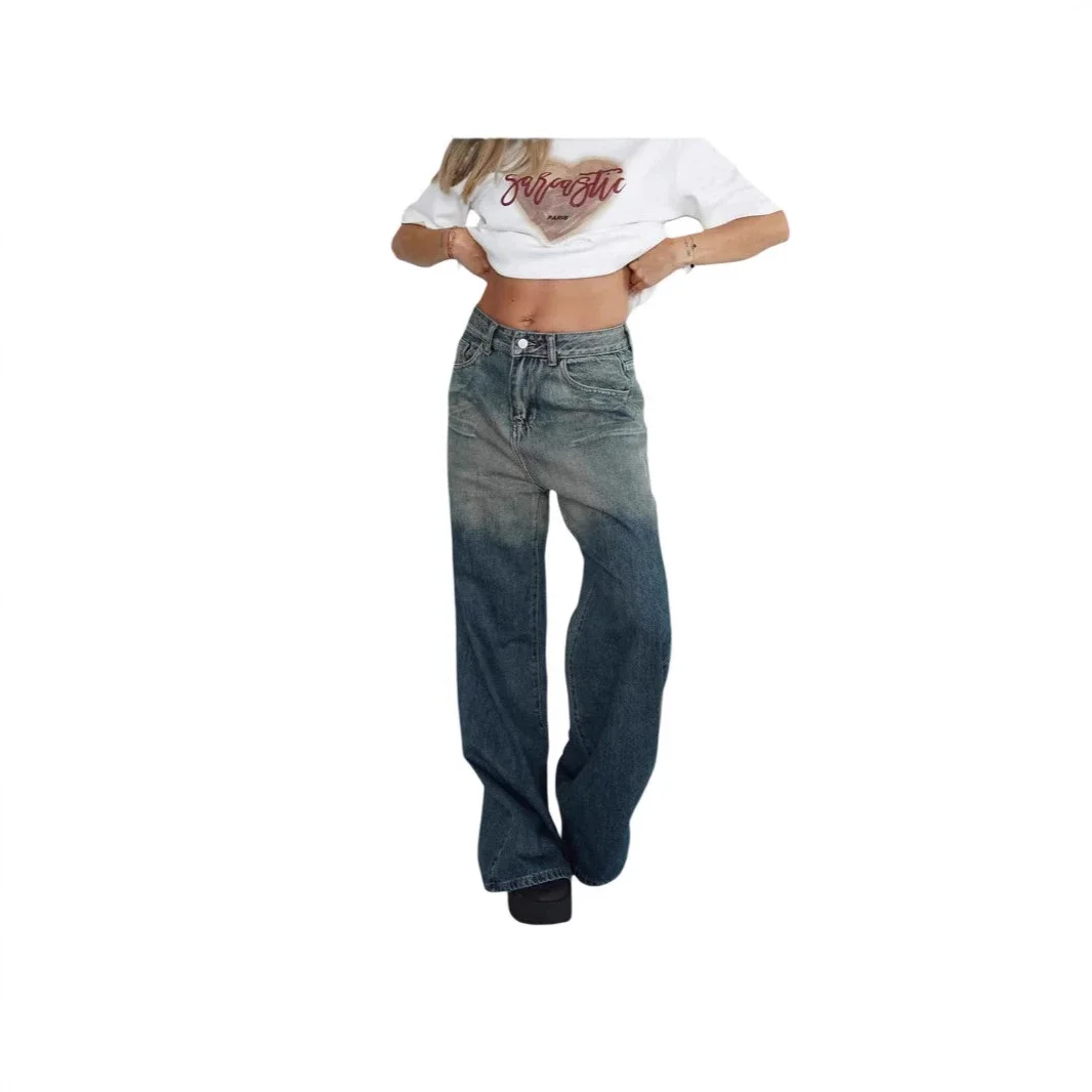 2025 Retro Low-rise Faded Jeans