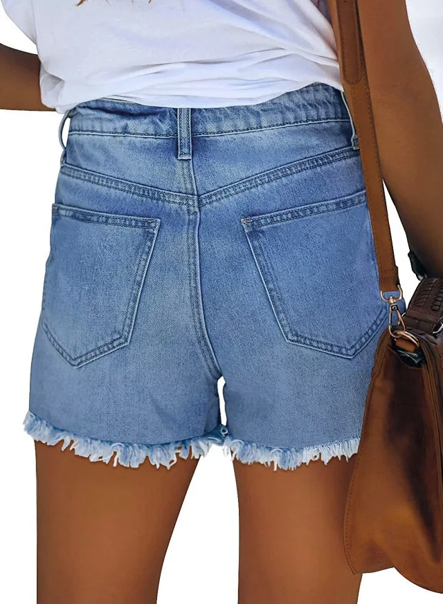 Amazon Bestseller: Retro High-waisted Denim Shorts for Women Detail
