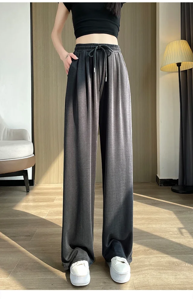 Women's Cupro Wide - Leg Pants 2025 Summer New Detail