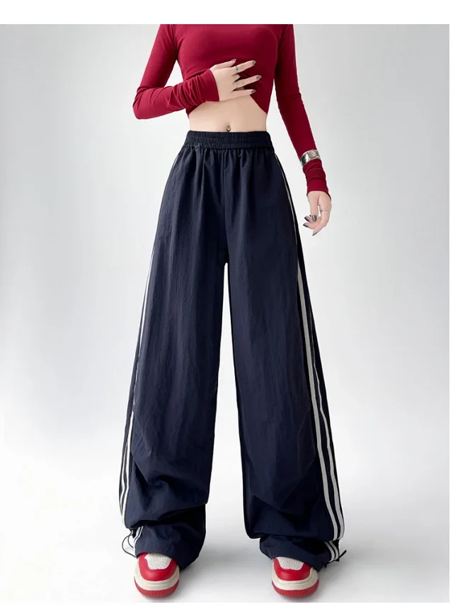 2025 Summer American Striped Cargo Pants for Women Detail