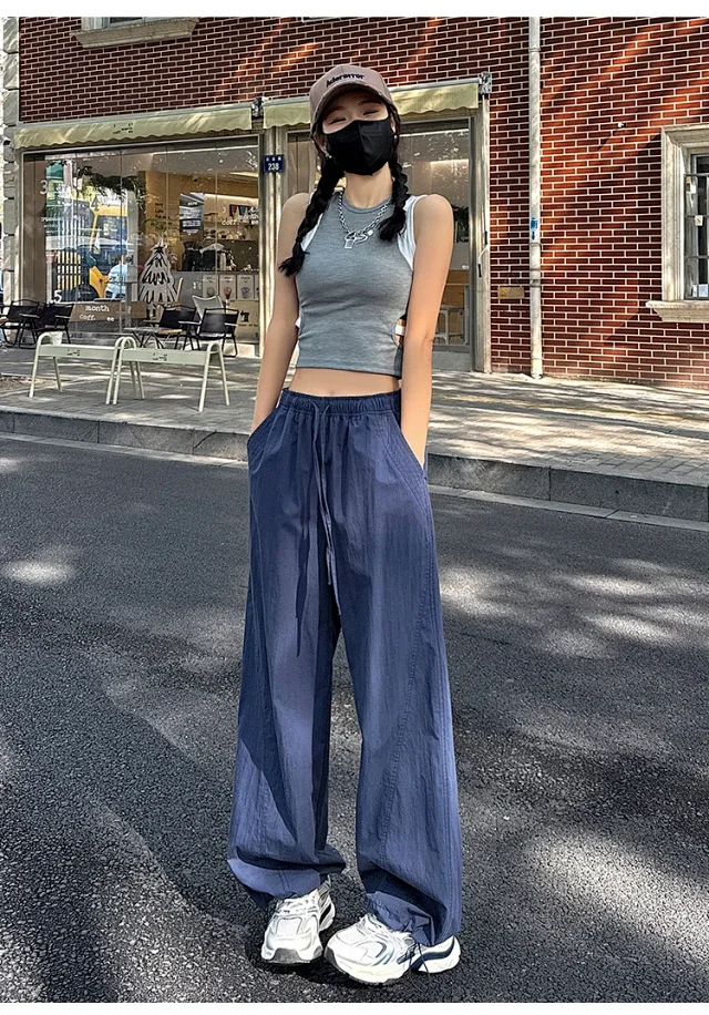 Women's Summer New Puff Straight Pants Detail
