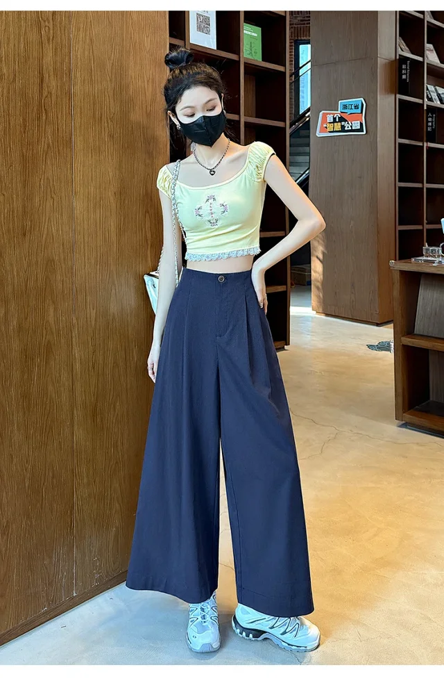 2025 Summer Tencel Wide - leg Pants for Women Detail