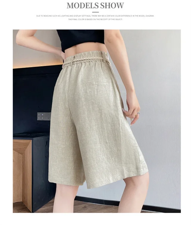 Lyocell Linen Shorts for Women Detail