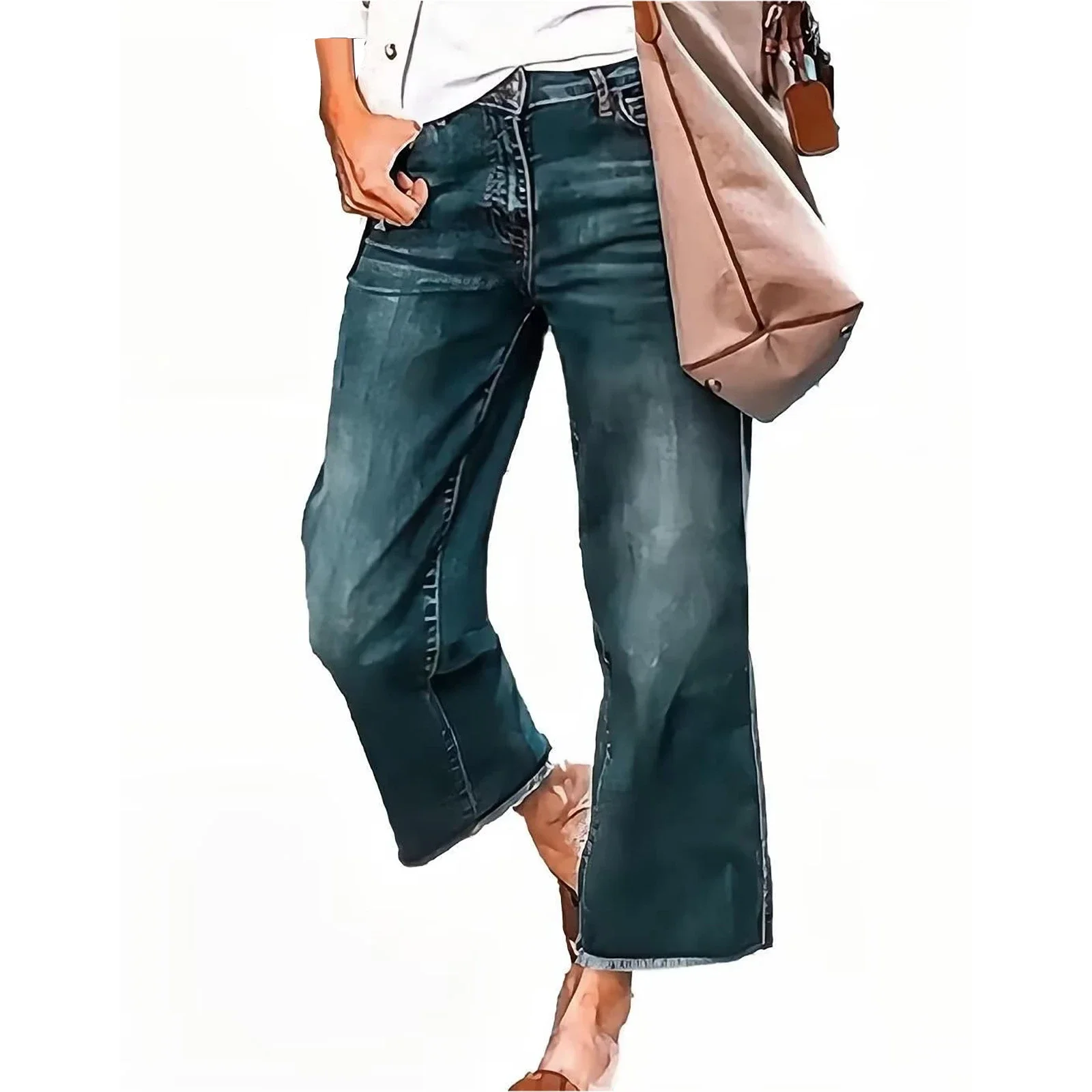 Retro Loose Cat's Whisker Denim 9/10 Pants