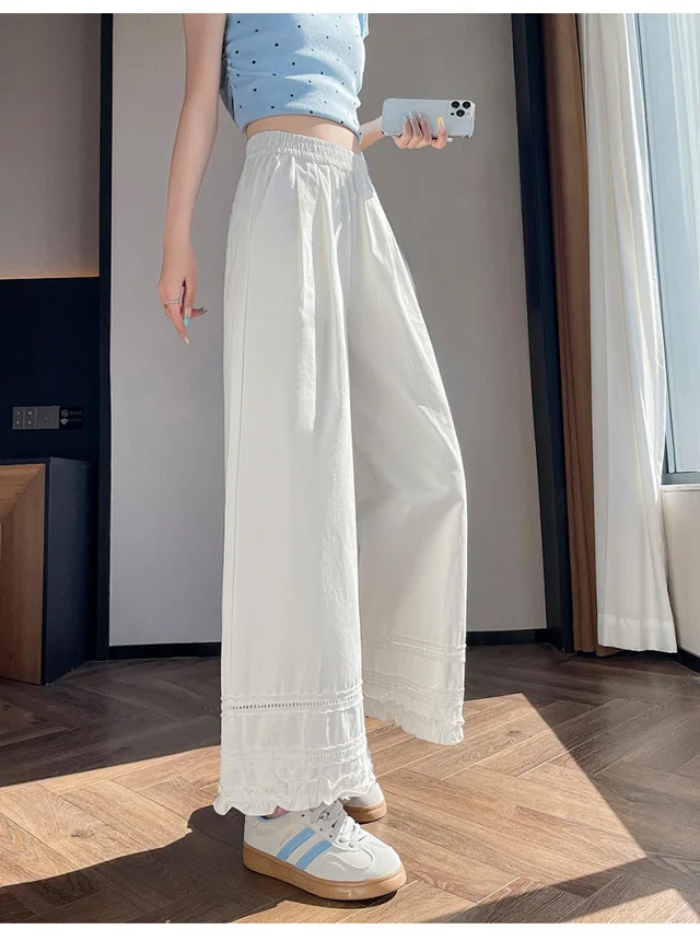 Women's Lace Crochet Wide-Leg Capris 2025 Summer Detail