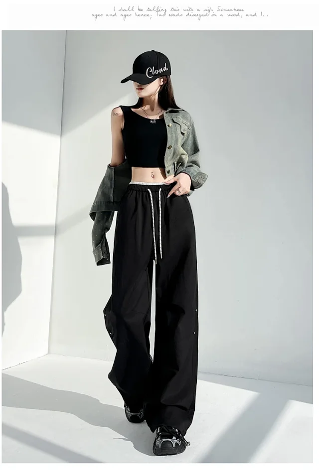 Colorful Dopamine Summer Cargo Pants for Women Detail