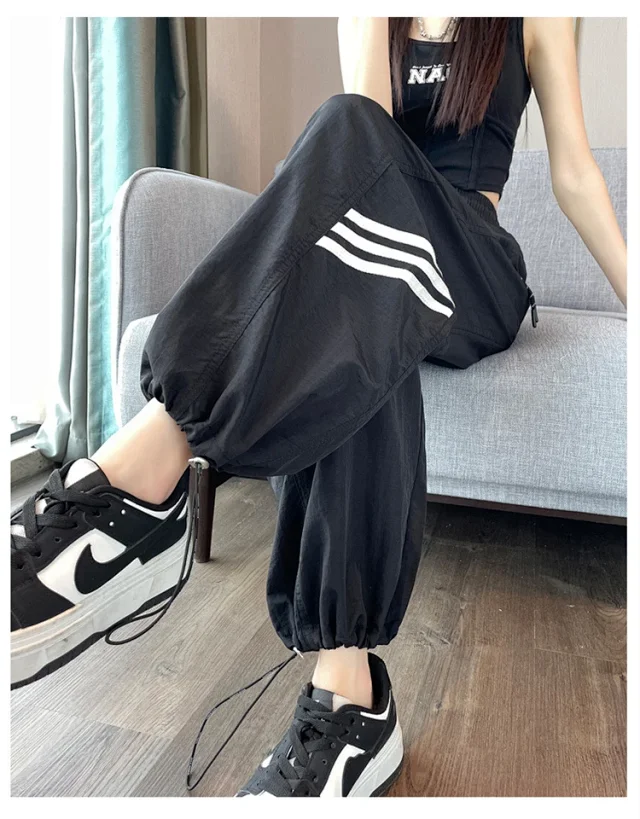 Women's 2025 Summer Drawstring Cargo Pants Detail