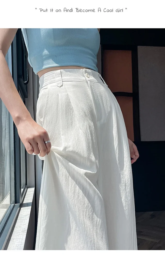 Linen Wide-Leg Pants for Women Detail