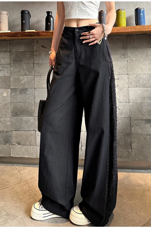 ASOFFICIAL Blogger Recommends Korean Style High-waisted Wide-leg Pants Detail