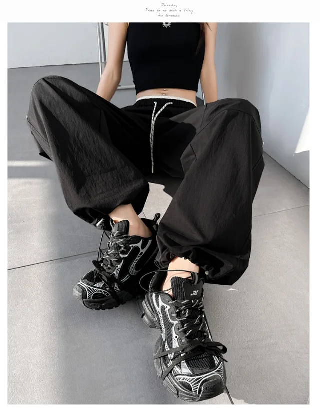 Colorful Dopamine Summer Cargo Pants for Women Detail
