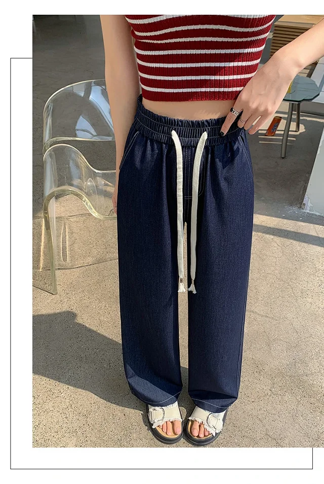 Women's High-Waist Ice Silk & Tencel Jeans 2025 Summer Detail