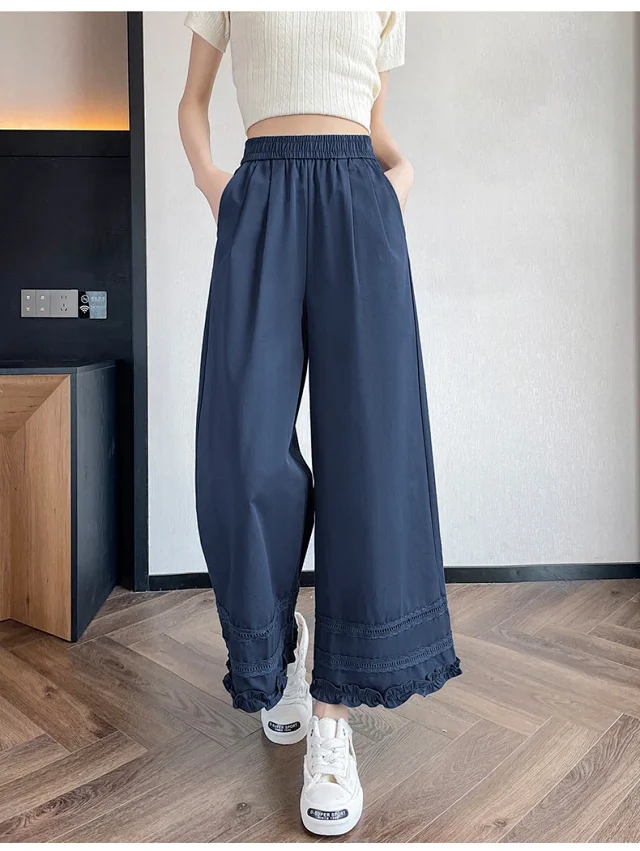 2025 Summer Lace Wide - Leg Capris for Women Detail