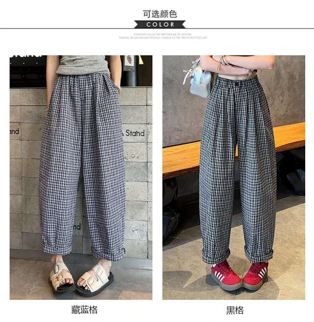 Premium Bubble Checkered Pants for Women Detail