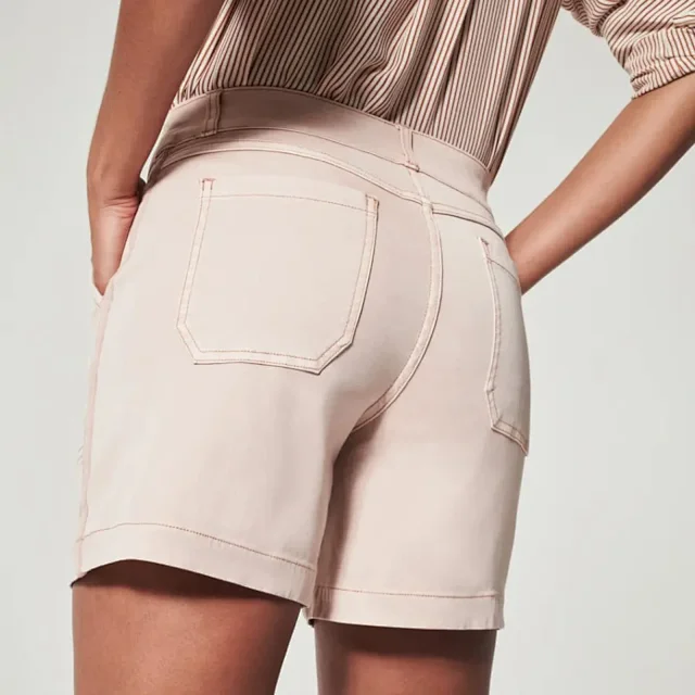 Retro Stretch Denim Shorts for Women Detail