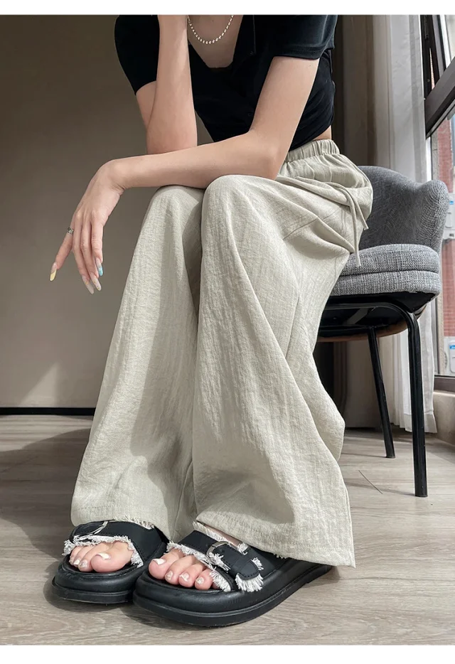 Women's Linen Wide-leg Pants Detail