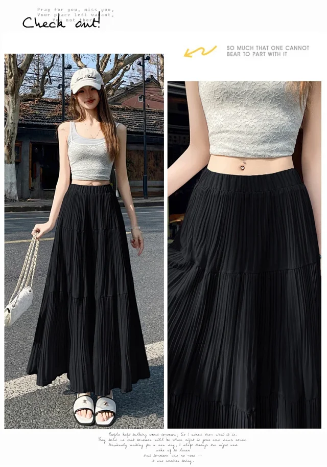 Purple Pleated Midi Skirt 2025 Spring/Summer Detail