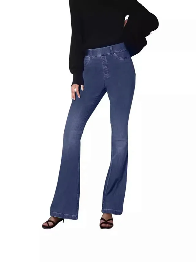 High-waisted Stretch Denim Pants for Women Detail