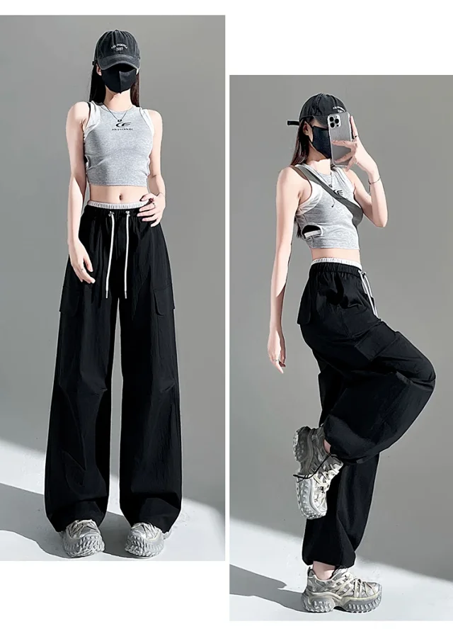 Women's 2025 Summer Thin High-waist Cargo Pants Detail
