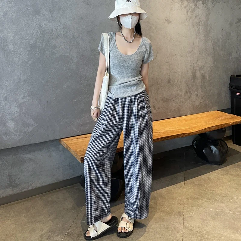 Premium Bubble Checkered Pants for Women