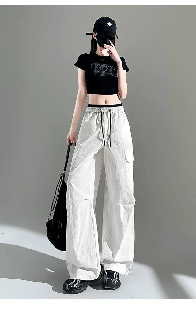 Women's 2025 Summer Thin High-waist Cargo Pants Detail