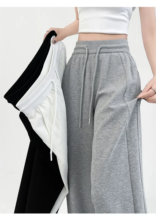 Women's Ice Silk Wide-Leg Trousers for Summer Detail
