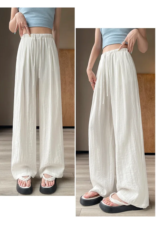 Women's Linen Wide-leg Pants Detail