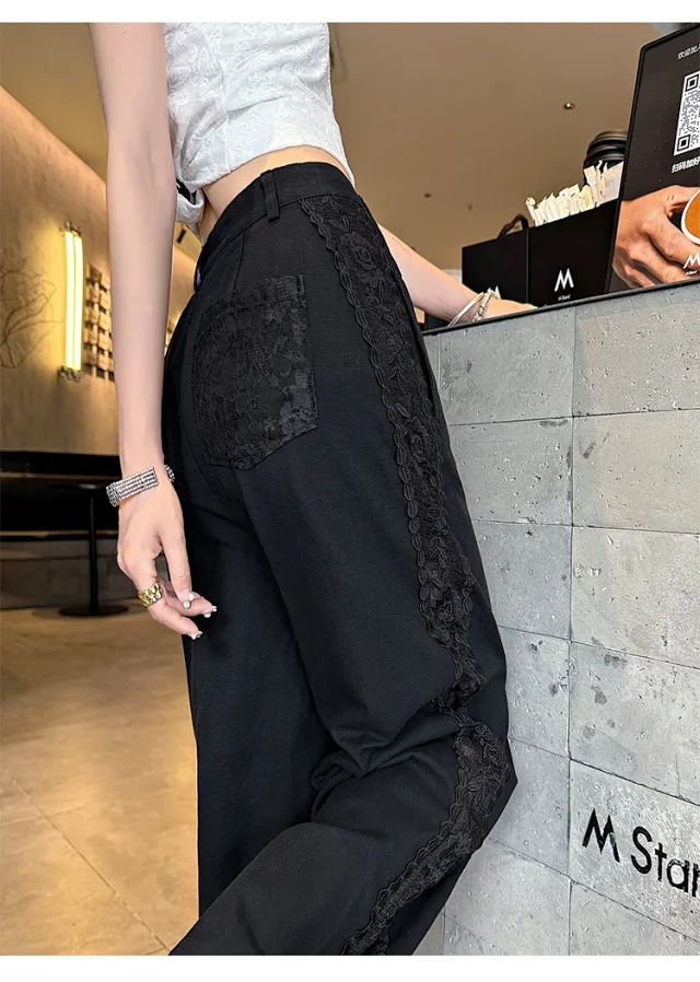 ASOFFICIAL Blogger Recommends Korean Style High-waisted Wide-leg Pants Detail