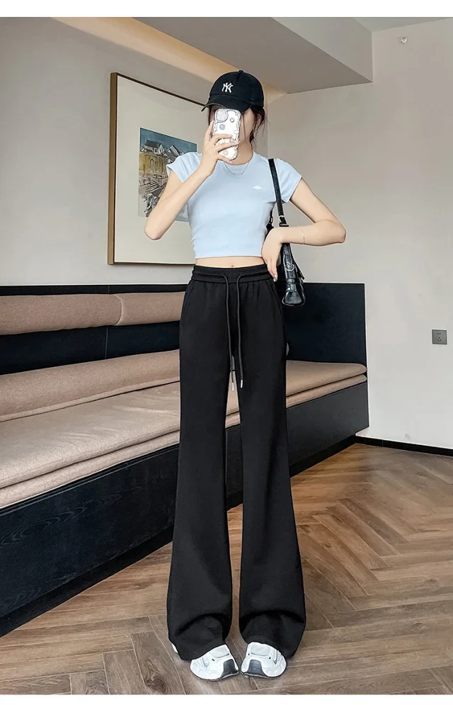 2025 Summer Ice Silk Flared Yoga Pants for Women Detail