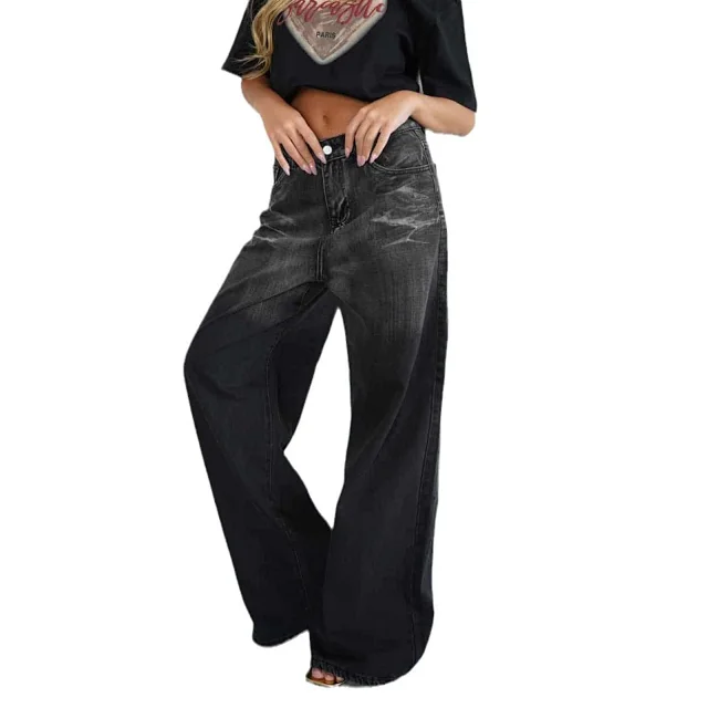 2025 Retro Low-rise Faded Jeans Detail