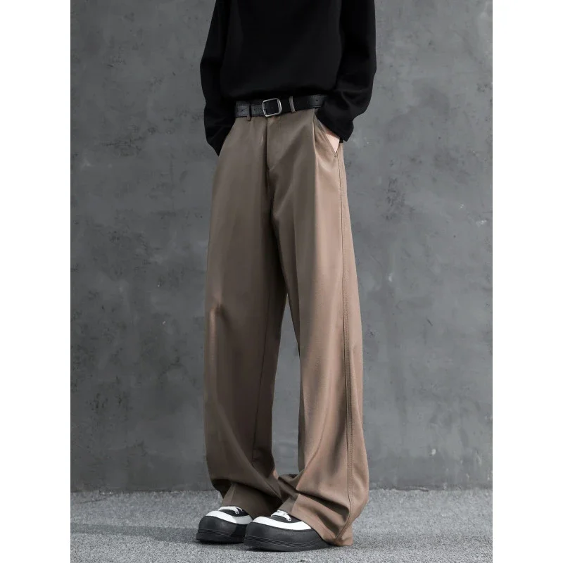 Dark Gray Straight 3 - Needle Trousers for Men