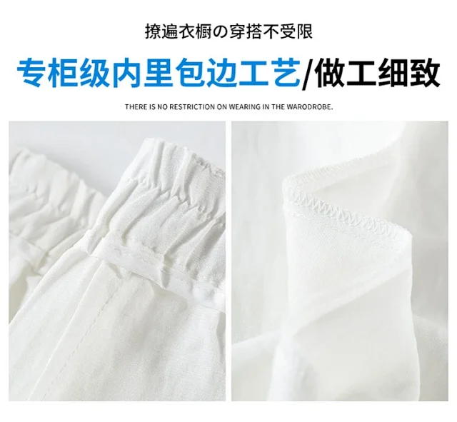 Linen Wide-Leg Pants for Women Detail