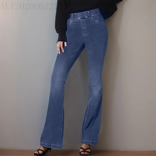High-waisted Stretch Denim Pants for Women Detail