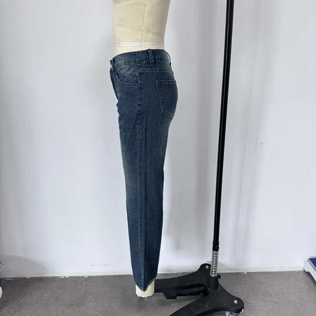 Retro Loose Cat's Whisker Denim 9/10 Pants Detail