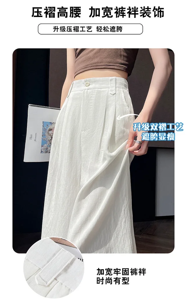Linen Wide-Leg Pants for Women Detail