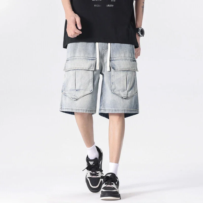 Men's Denim Shorts, Retro Workwear Style, Summer 2025