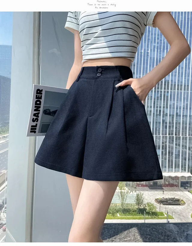 2025 Summer Women's Ice Silk Linen Shorts Detail