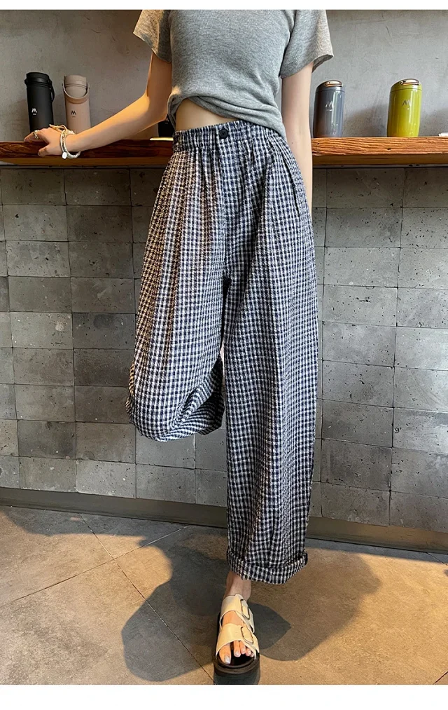 Premium Bubble Checkered Pants for Women Detail