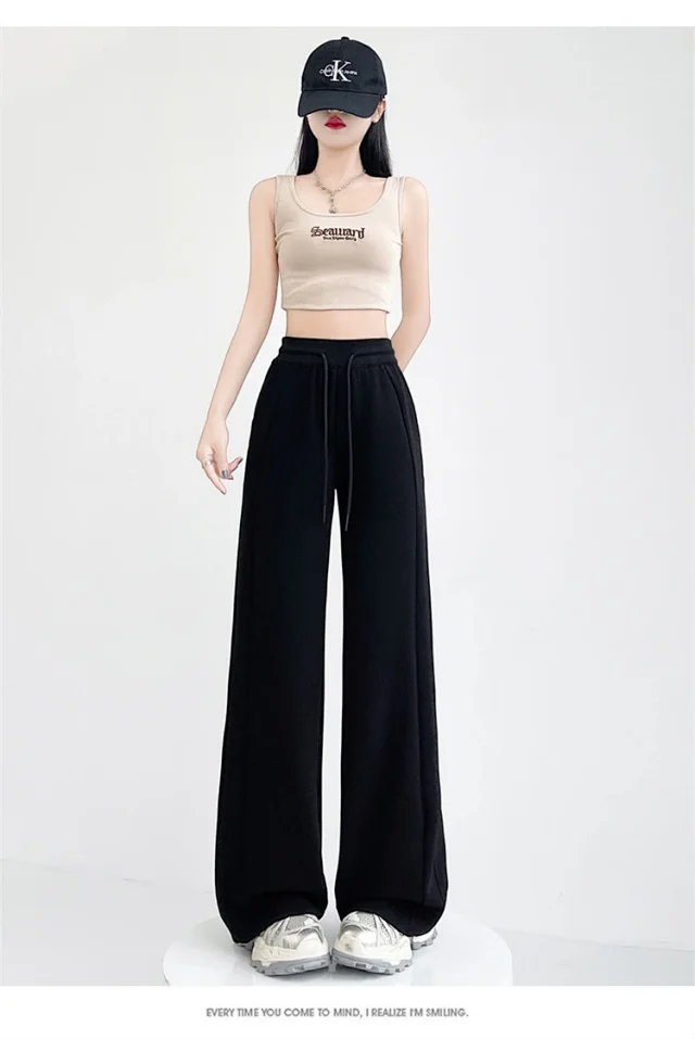Women's Ice Silk Wide-Leg Trousers for Summer Detail